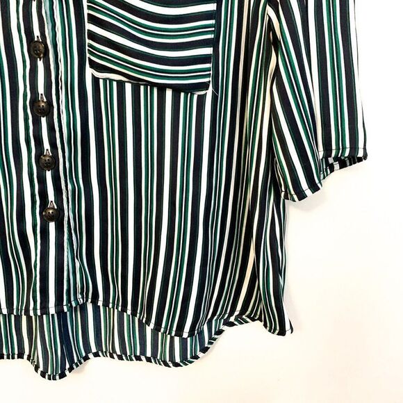 Free People Mad About You Blue Green Striped Top - Picture 7 of 10
